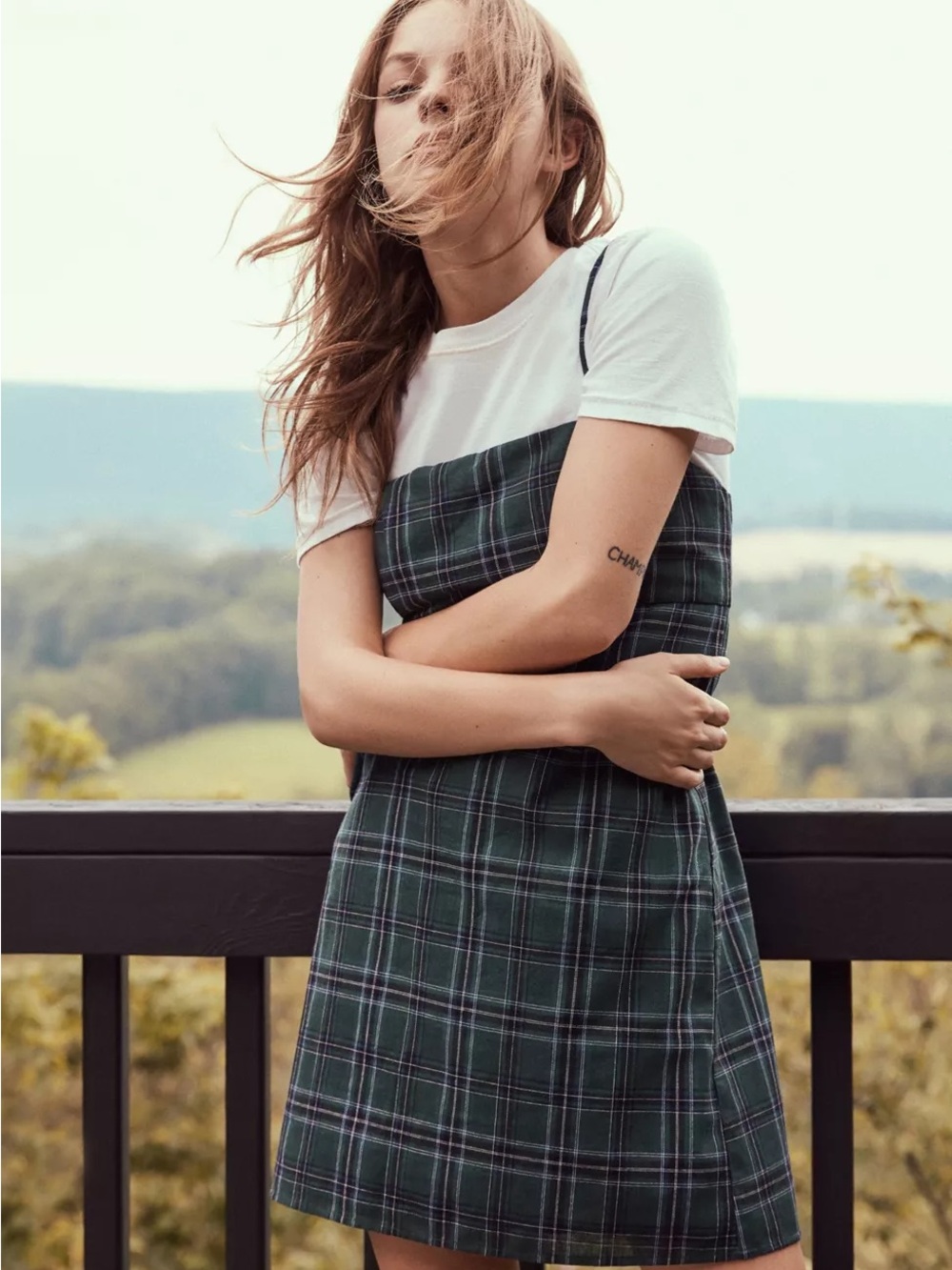 Urban Outfitters Straight-Neck Plaid Mini Dress Sold Out 90’s Academia Grunge 12